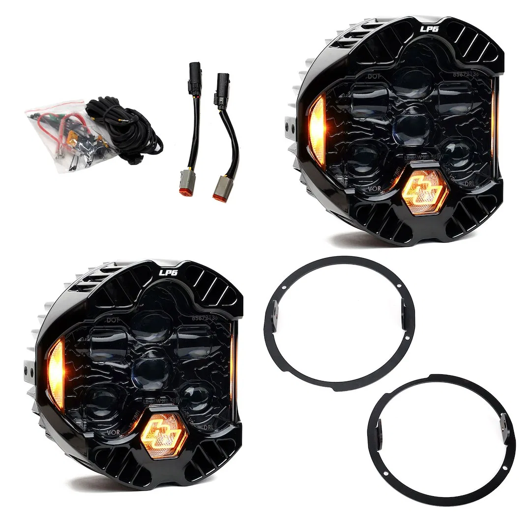 44-8311 – BAJA DESIGN Headlight Assembly, LED Bulb Projector Beam With Amber Daytime Running Light Clear 6 LED Bulbs ...